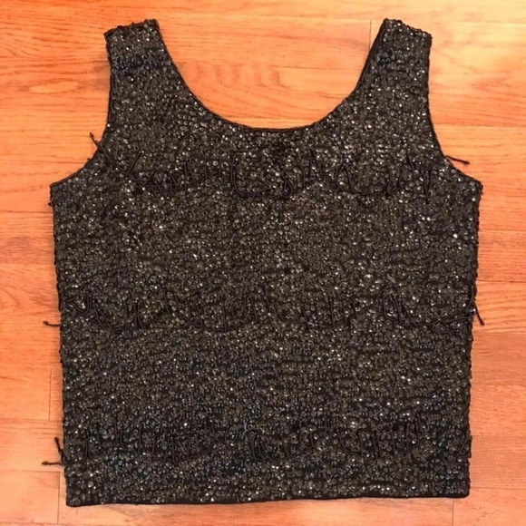 Tops - VINTAGE 70S SWING BEADED TOP PARTY. DINNER FORMAL LARGE